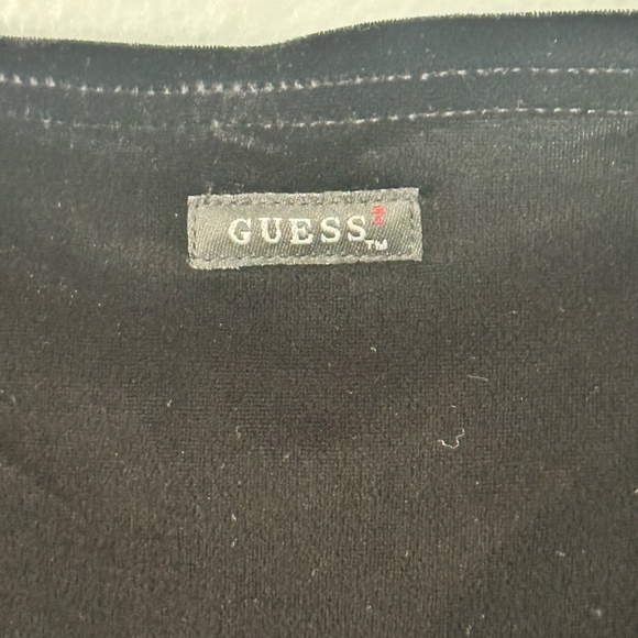 (Y2K) VINTAGE VELVET BLACK GUESS FIT-FORMING DRESS - Picture 6 of 7